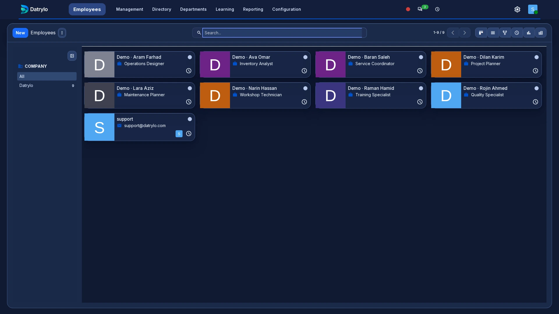 Datrylo Employees product view