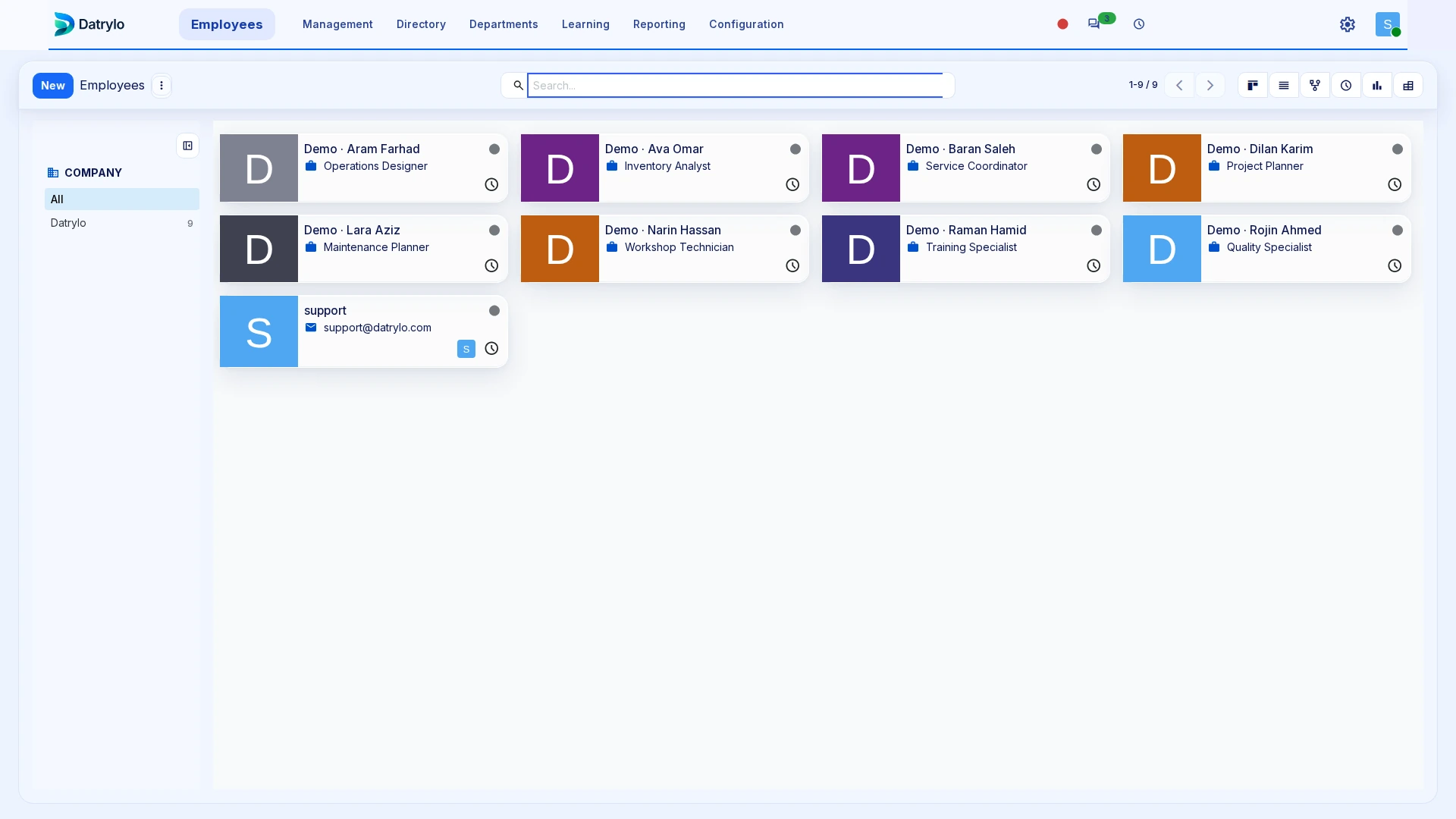 Datrylo Employees product view