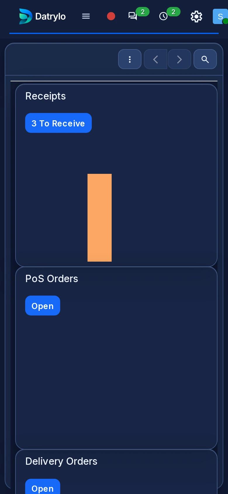 Datrylo Inventory mobile view