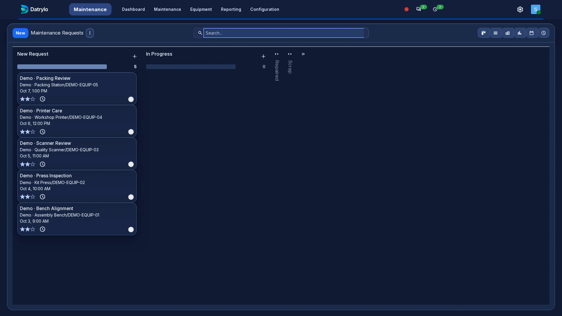 Datrylo Maintenance product view